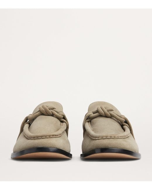 Bottega Veneta Gray Suede Astaire Loafers for men