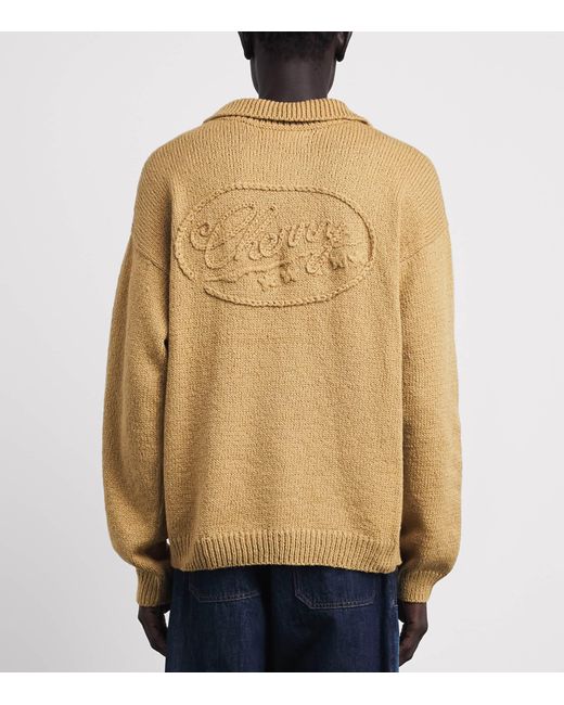 CHERRY LA Natural Cotton Five Star Henley Sweater for men