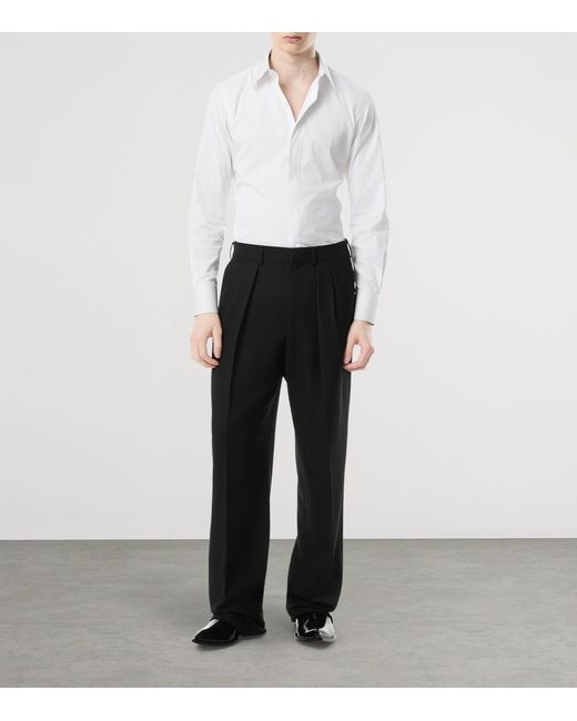 Tom Ford White Cotton Grosgrain-Collar Shirt for men