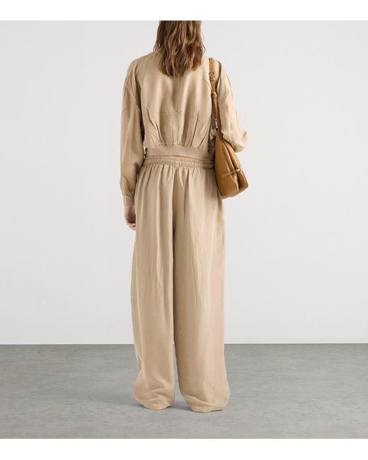 Prada Natural Silk Cropped Bomber Jacket