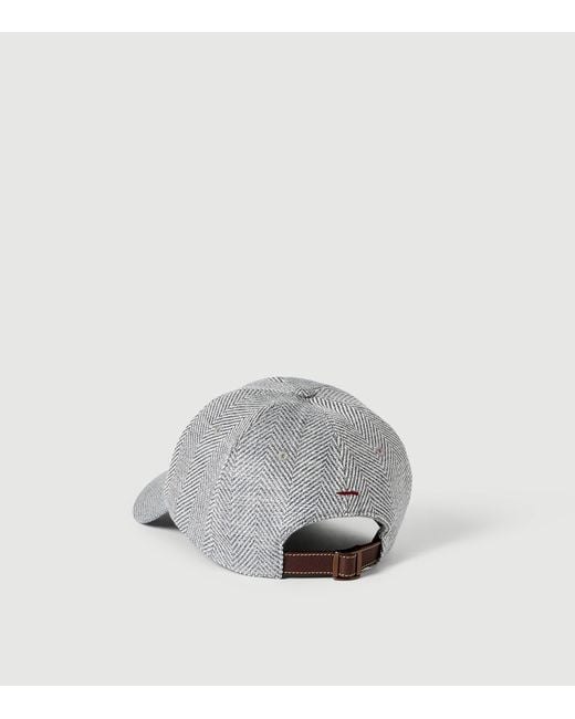 Brunello Cucinelli Gray Wool-Alpaca Baseball Cap for men
