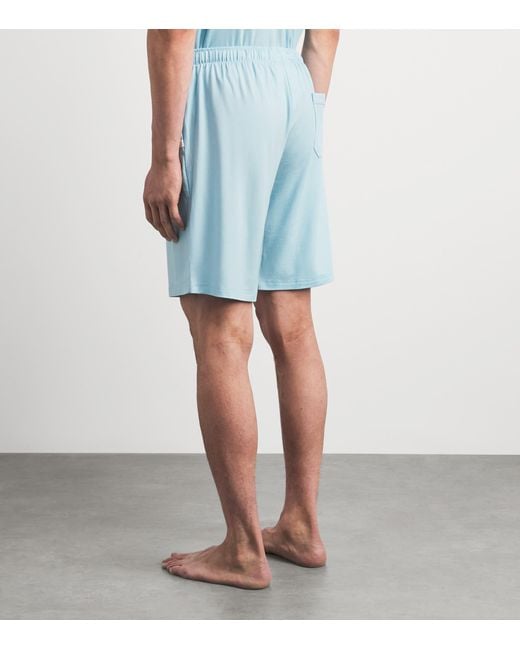 Derek Rose Blue Micromodal Basel Sweatshorts for men
