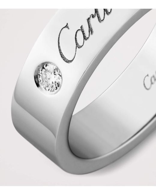 Cartier Gray Platinum And Diamond C De Wedding Band