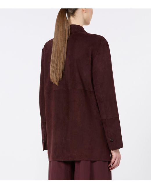 Max Mara Purple Suede Shirt Jacket