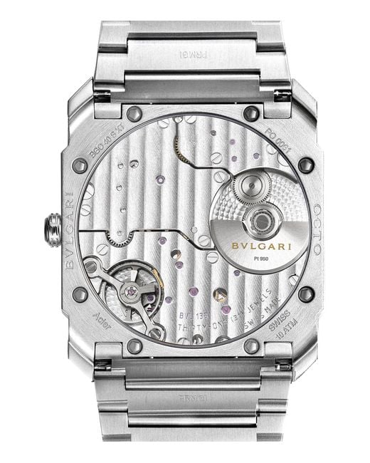 BVLGARI Gray Steel Octo Finissimo Automatic Watch for men