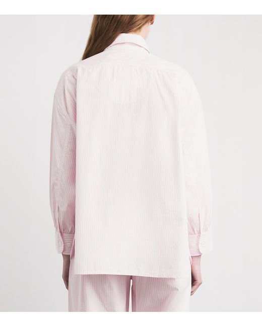 Suzie Kondi White Cotton Poplin Stripe Kappa Shirt