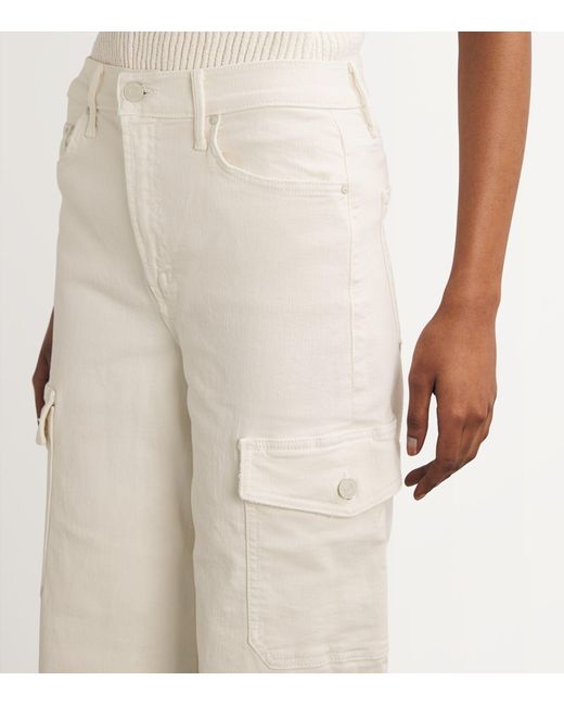 Mother White The Undercover Sneak High-rise Cargo Jeans