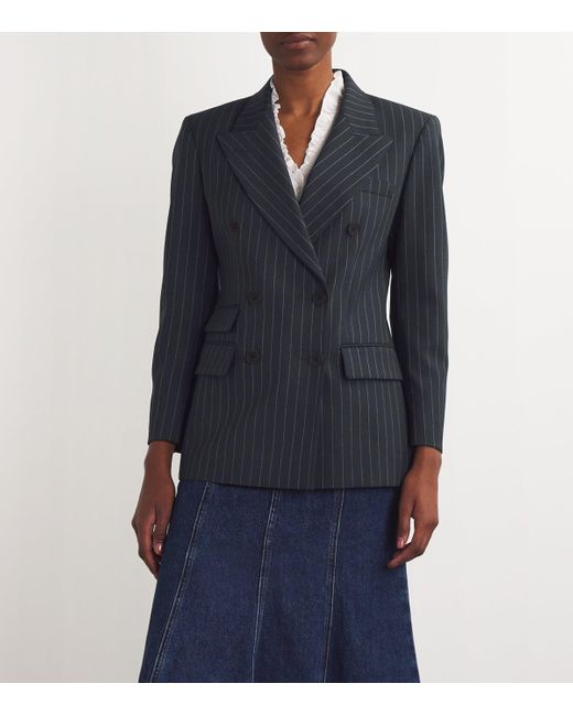 Sandro Black Striped Double-Breasted Blazer