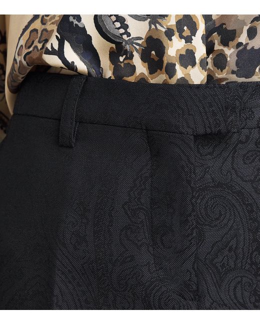Etro Blue Wool Paisley Trousers