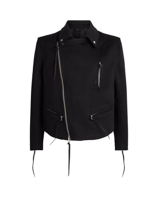 Alan Scott Black Cashmere-Blend Biker Jacket for men