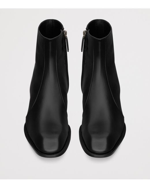 Saint Laurent Black Leather Aurelien Ankle Boots for men