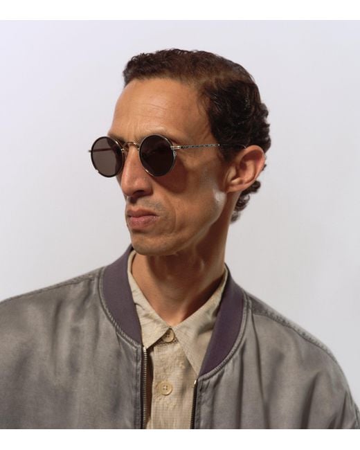 Matsuda Brown M3100 Round Sunglasses for men