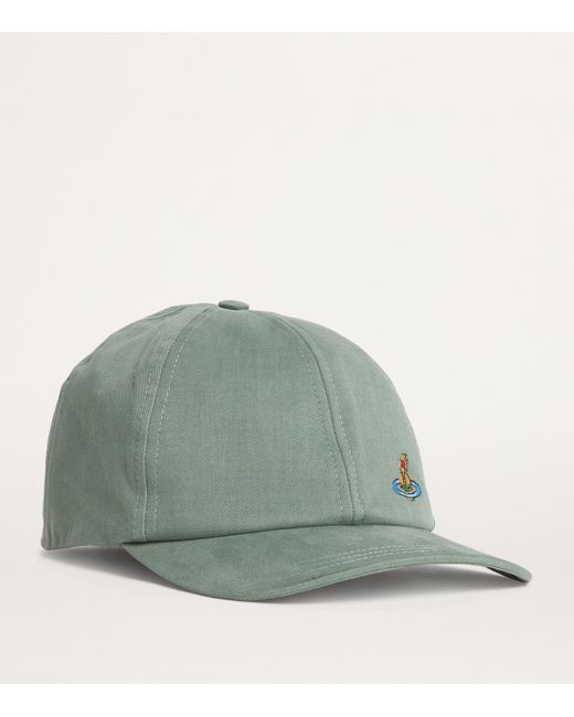 Vivienne Westwood Green Cotton Orb Baseball Cap for men