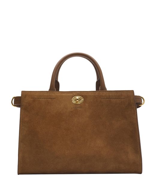 Burberry Brown Small Suede Cotswolds Tote Bag