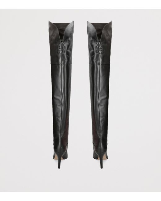 Chloé Black Leather Eve Over-The-Knee Boots 85