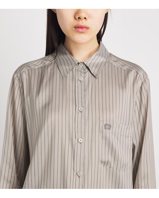 Blazé Milano Gray Silk Stripe Shirt