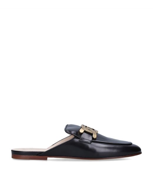 Tod's Blue Leather Slippers