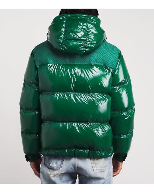 Casablanca Green Down Monogram Puffer Jacket for men