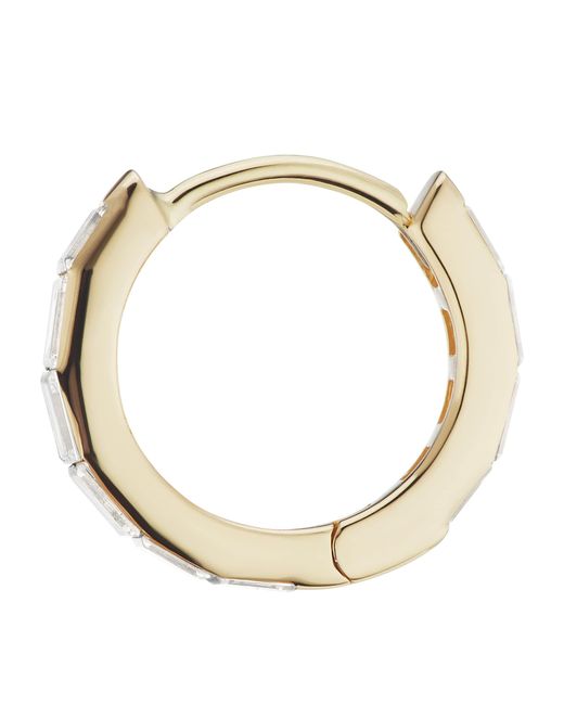 Maria Tash Metallic Invisible Set Baguette Diamond Eternity Hoop Earring