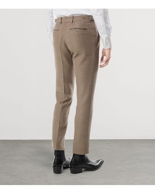 Tom Ford Gray Virgin Wool-Blend Dyllan Trousers for men