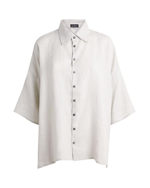 Eskandar White Linen Relaxed Shirt