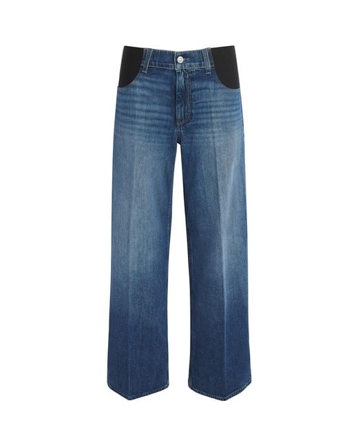 PAIGE Blue Sasha Wide-Leg Maternity Jeans