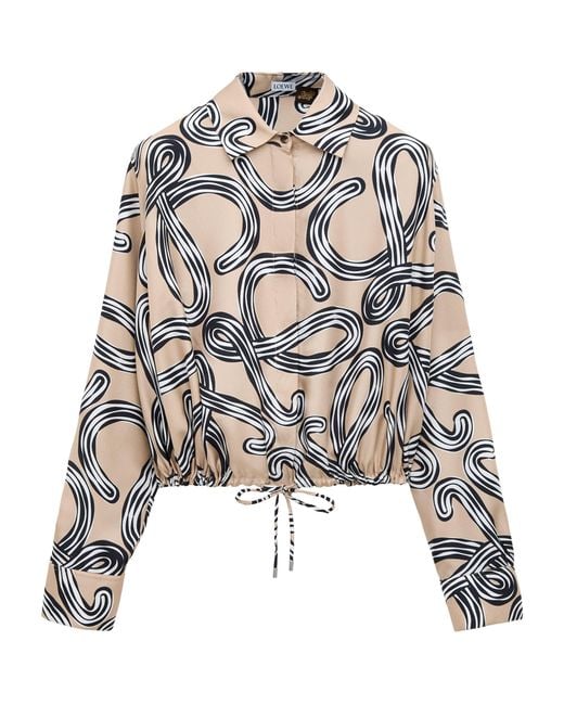 Loewe Gray X Paula's Ibiza Silk Twill Blouse