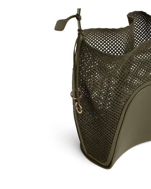 Alaïa Black Large Suede Net Hip Bucket Bag