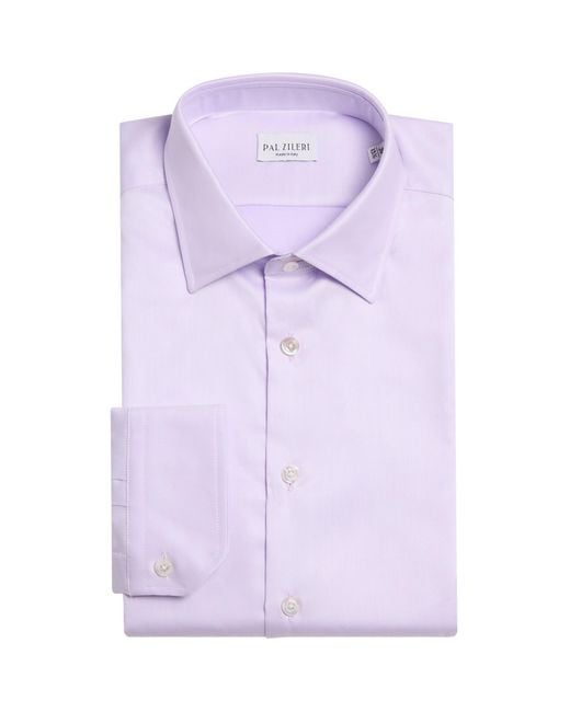 Pal Zileri Purple Stretch-Cotton Long-Sleeve Shirt for men