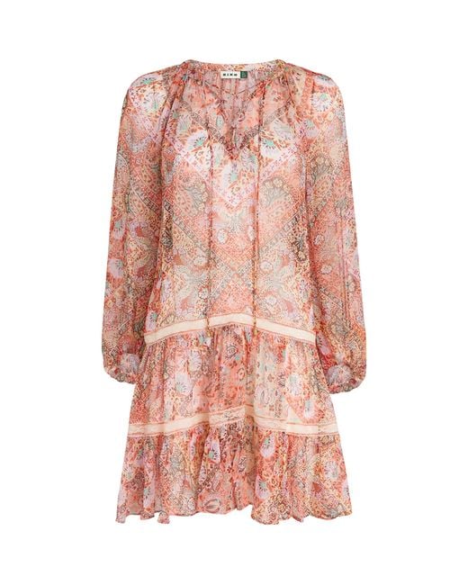 Rixo Pink Floral Miyah Mini Dress