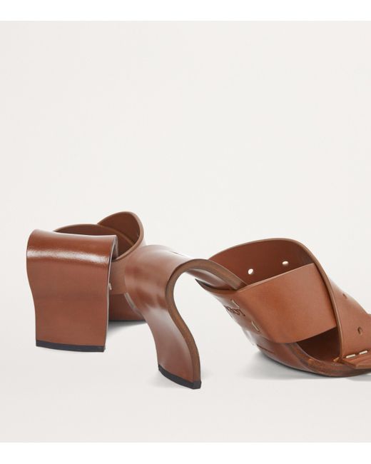 Loewe Brown Calfskin Gala Heeled Sandals 90