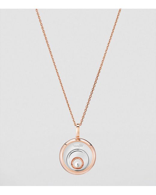 Chopard Metallic Rose And Diamond Happy Spirit Necklace