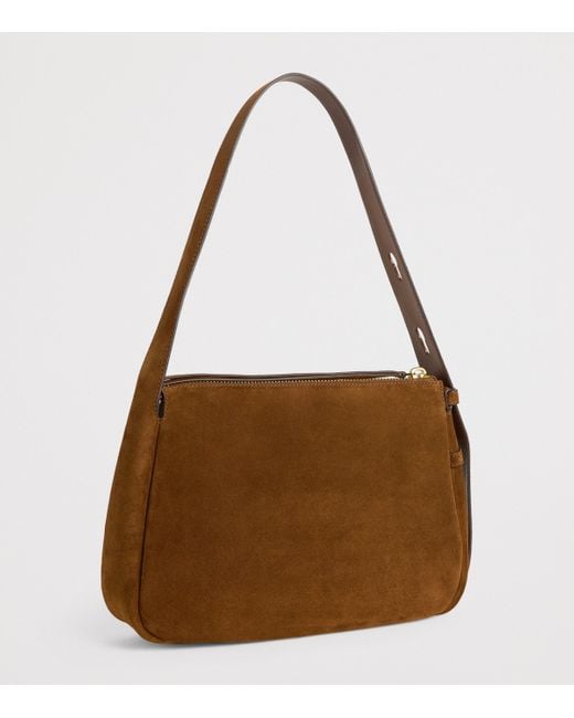 Tory Burch Brown Suede Romy Shoulder Bag
