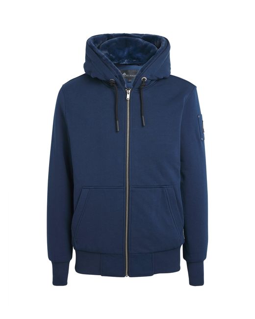 Moose Knuckles Blue Padded Bunny Zip-Up Hoodie for men