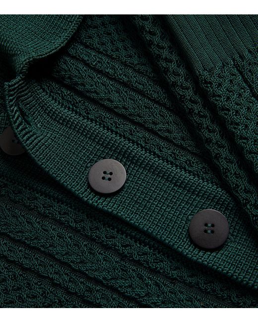 Jacquemus Green Cable-knit Polo Sweater for men