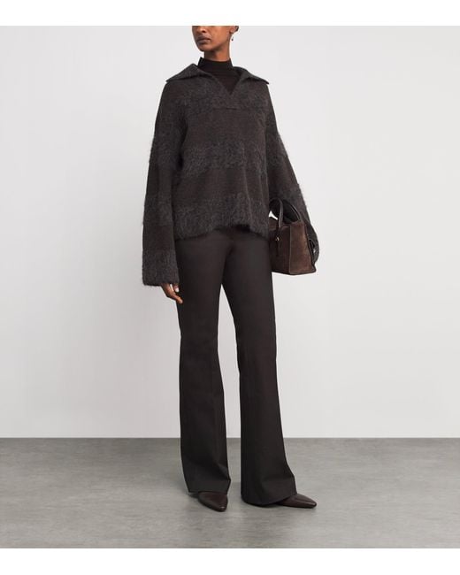 Joseph Black Stretch-Gabardine Tafira Flared Trousers