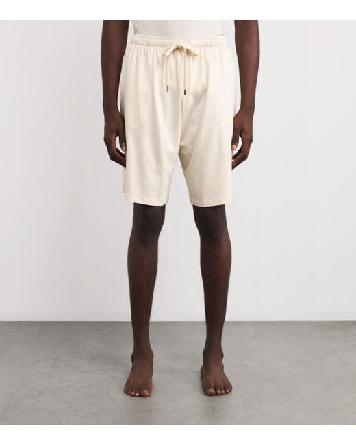 Derek Rose Natural Basel Lounge Shorts for men