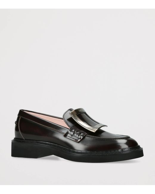 Roger Vivier Black Leather Viv' Rangers Loafers