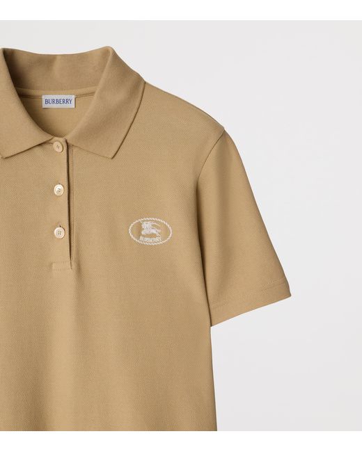 Burberry Natural Cotton Knight Stamp Polo Shirt