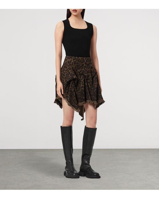 AllSaints Black Denim Crissy Mini Skirt