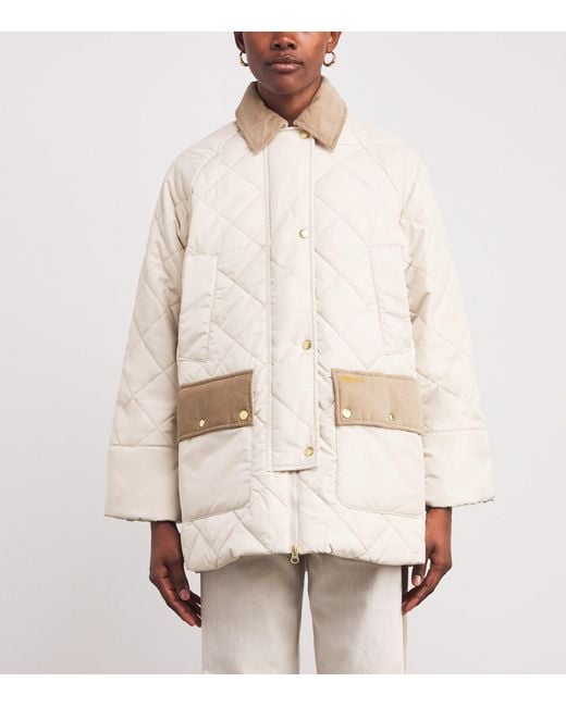 Barbour White Quilted Aldburgh Jacket