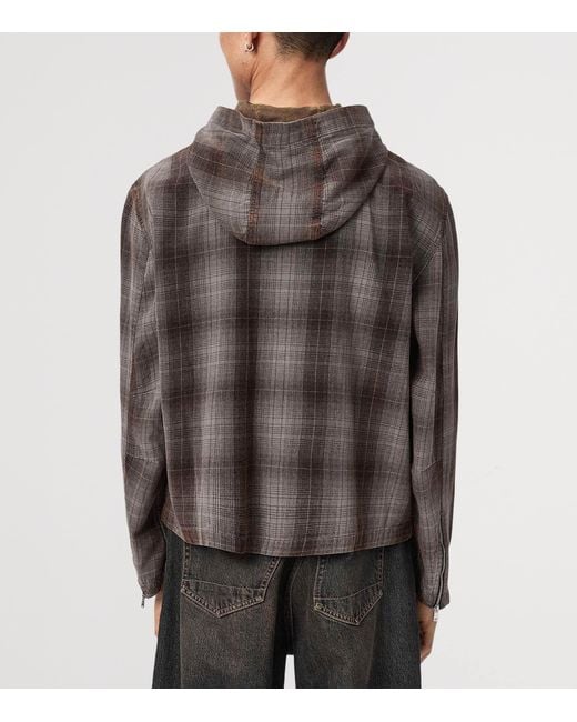 AllSaints Brown Santo Zip-Up Hoodie for men