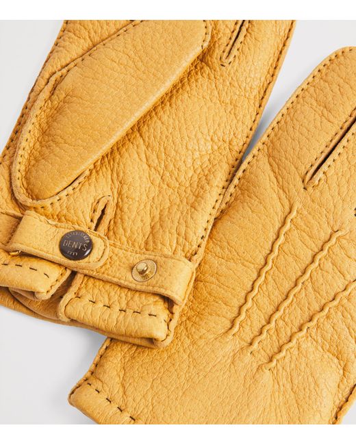 Dents Black Leather Hampton Gloves for men