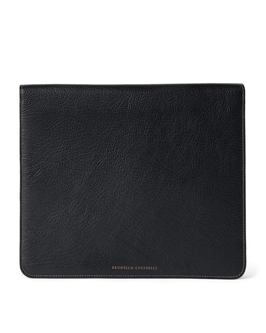 Brunello Cucinelli Black Calfskin Document Holder for men