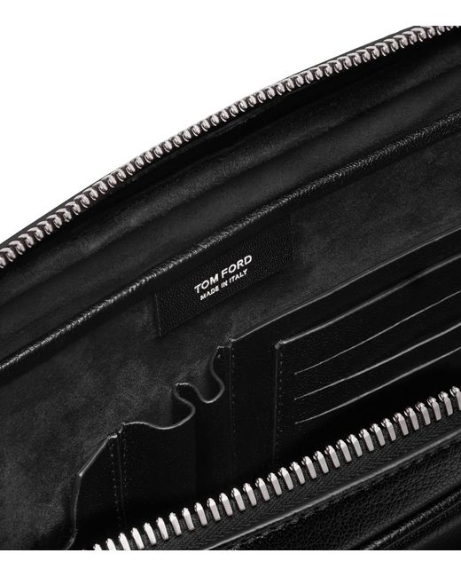 Tom Ford Black Leather Portfolio Pouch for men