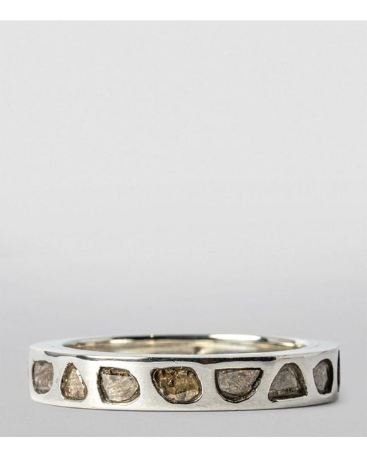 Parts Of 4 Metallic Sterling Silver And Diamond Sistema Ring