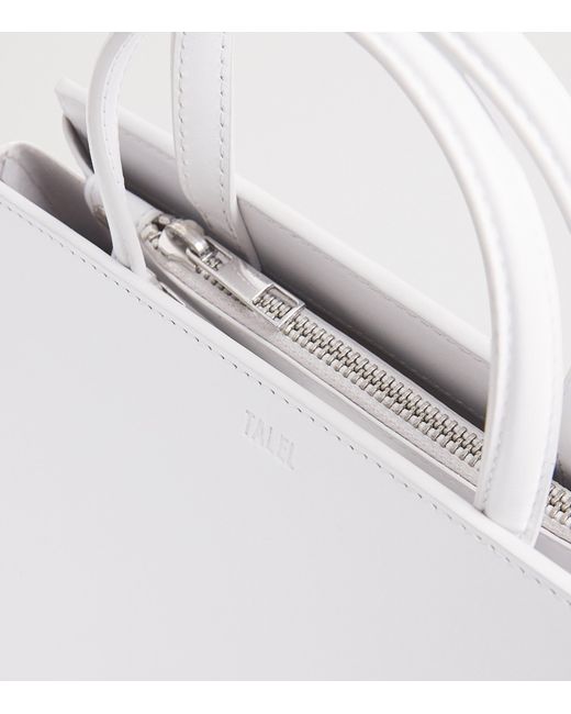 TALEL PARIS White Medium Leather V2 Tote Bag