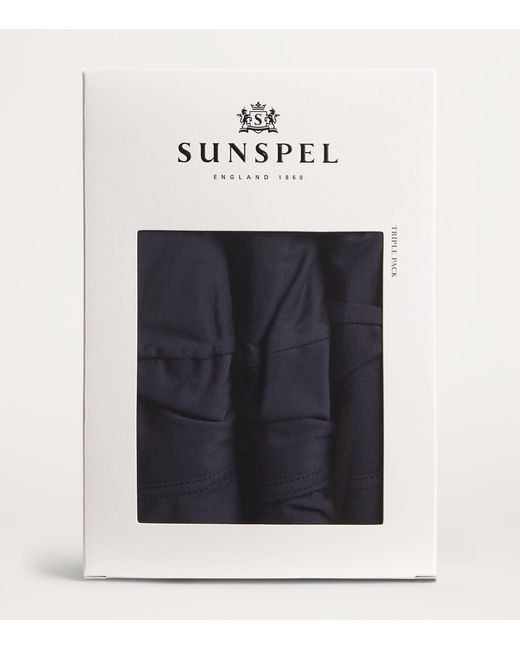 Sunspel Blue Stretch-Cotton Trunks for men