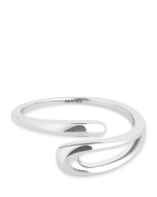Astrid & Miyu White Rhodium-plated Molten Ring