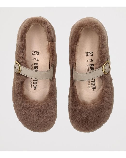 Birkenstock Brown Shearling Santa Clarita Ballet Flats
